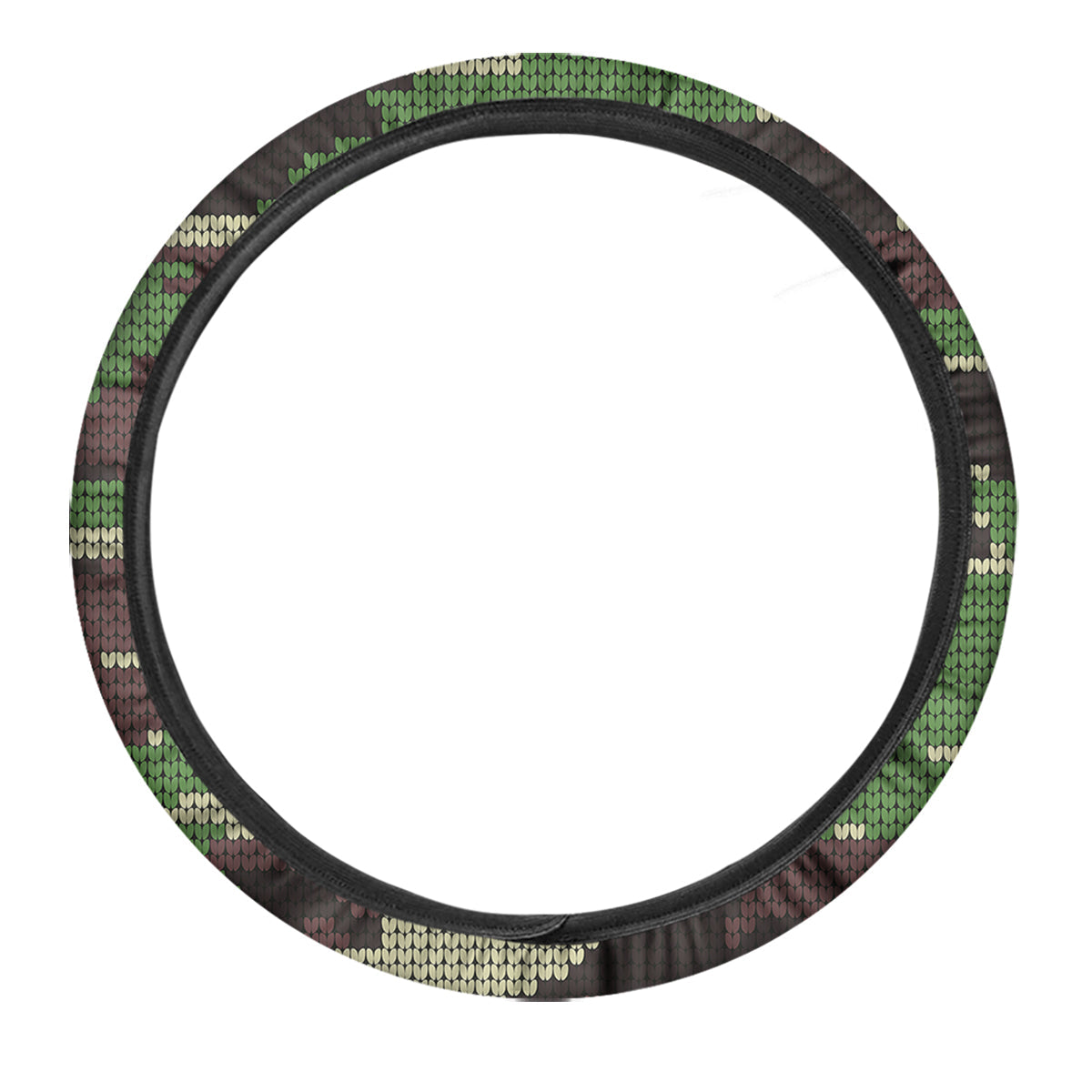 Knitted Army Camouflage Print Pattern Car Steering Wheel Cover-grizzshop