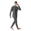 Knitted Black Cat Print Pattern Men's Pajamas-grizzshop