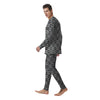 Knitted Black Cat Print Pattern Men's Pajamas-grizzshop