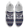 Knitted Cute Snowman Print Pattern White Walking Shoes-grizzshop