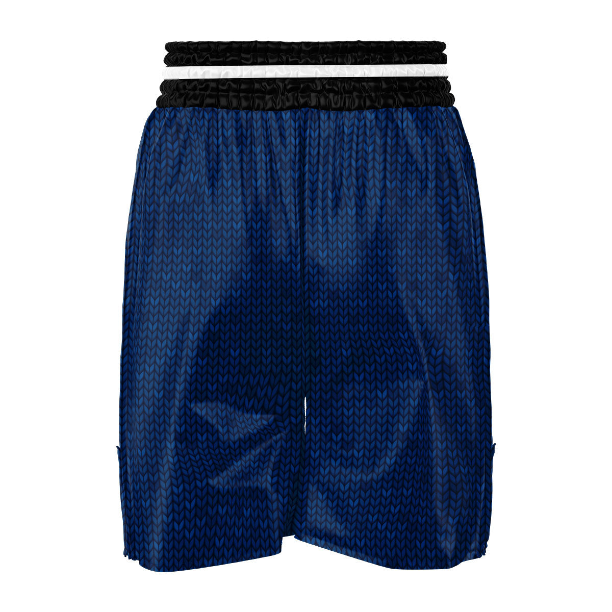 Knitted Deep Blue Print Pattern Boxing Shorts-grizzshop