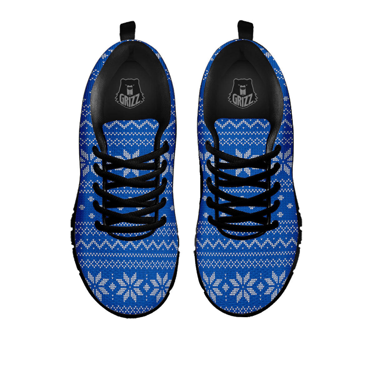 Knitted Holiday Winter Print Pattern Black Sneaker-grizzshop