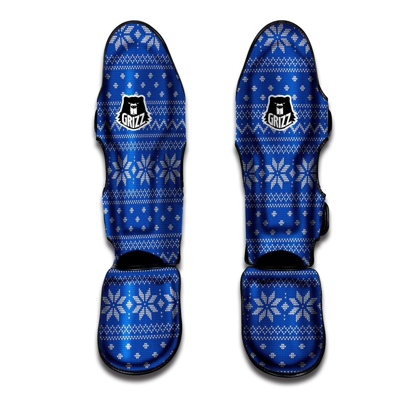 Knitted Holiday Winter Print Pattern Muay Thai Shin Guards-grizzshop