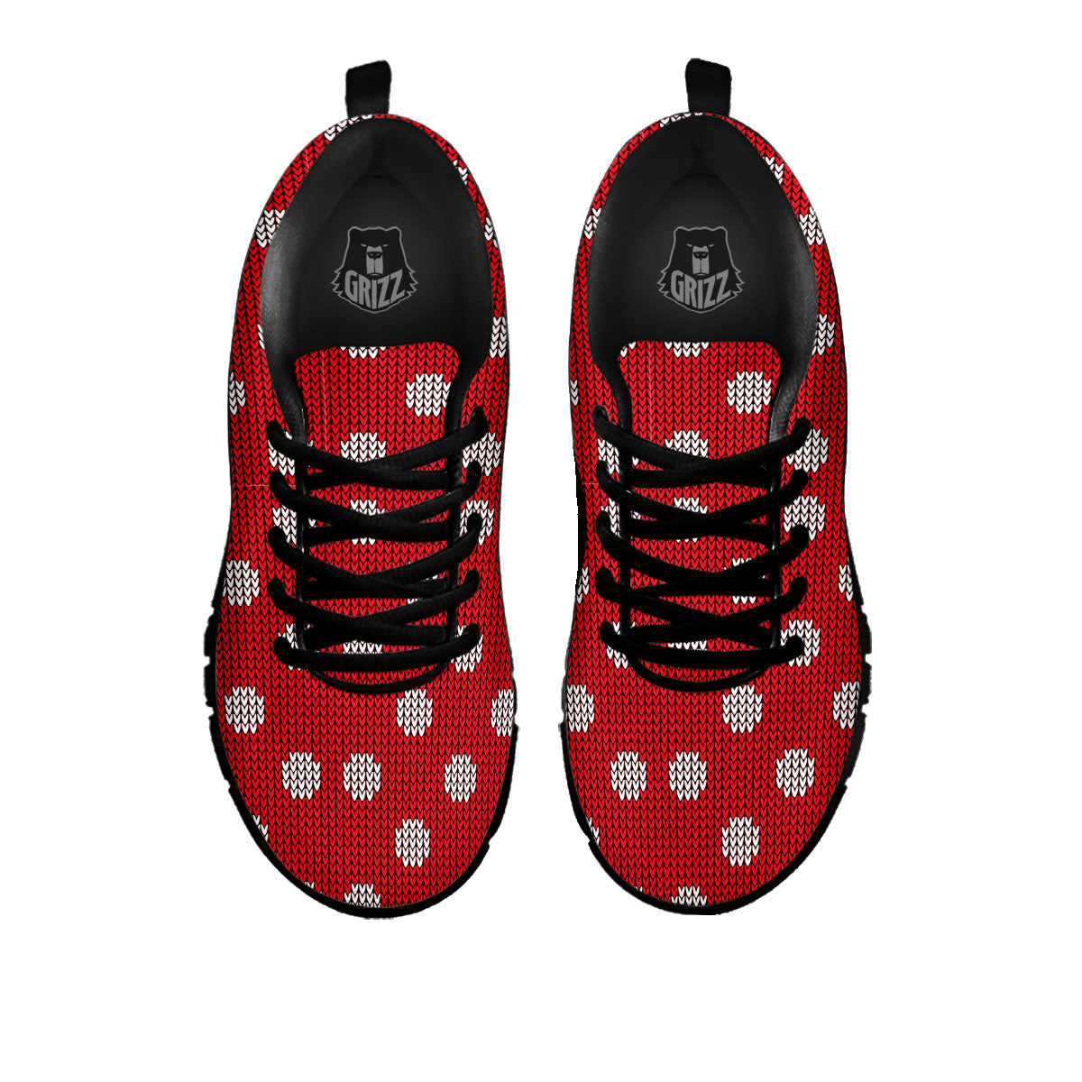 Knitted Polka Dot Print Pattern Black Sneaker-grizzshop