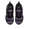 Knitted Ribbon Purple Print Pattern Black Sneaker-grizzshop