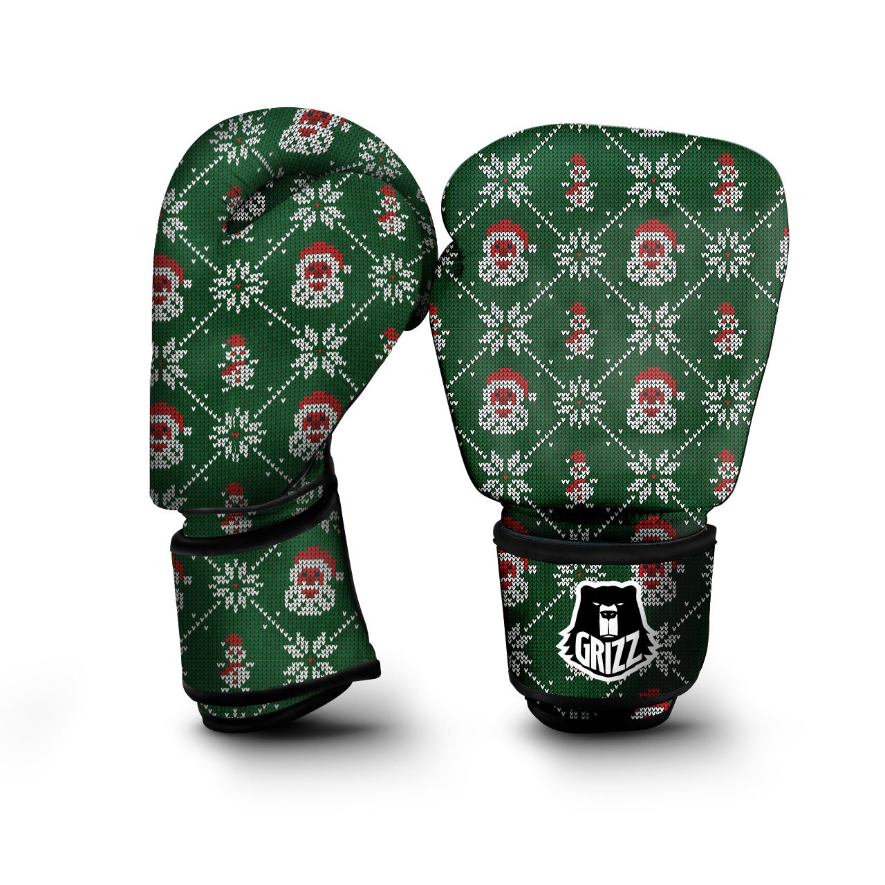 Knitted Santa Claus Print Pattern Boxing Gloves-grizzshop