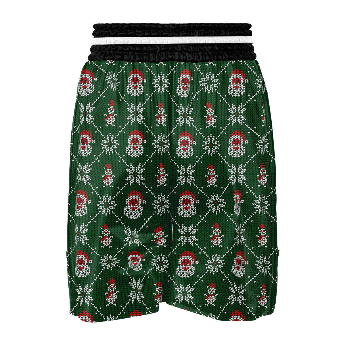 Knitted Santa Claus Print Pattern Boxing Shorts-grizzshop