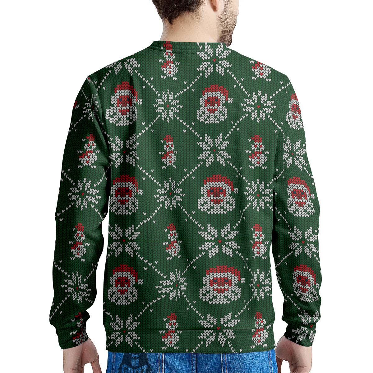 Knitted Santa Claus Print Pattern Men's Sweatshirt-grizzshop