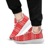 Knitted Snow Flower Print Pattern White Athletic Shoes-grizzshop