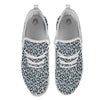 Knitted Snow Leopard Print Pattern White Athletic Shoes-grizzshop