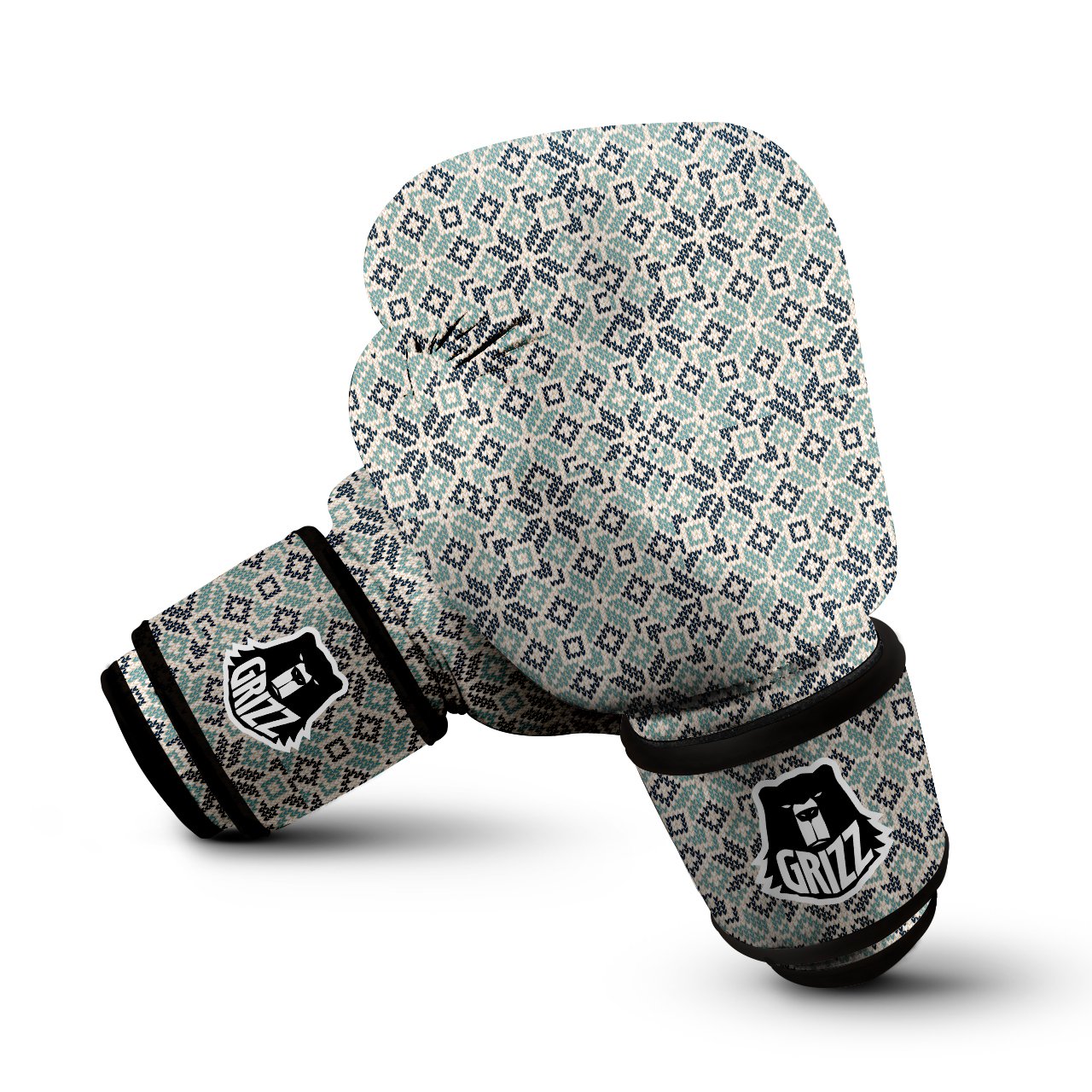 Knitted Snow Print Pattern Boxing Gloves-grizzshop