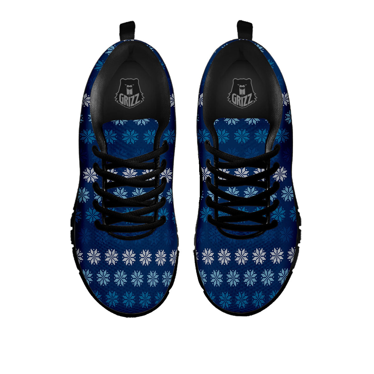 Knitted Snowflakes Print Pattern Black Sneaker-grizzshop