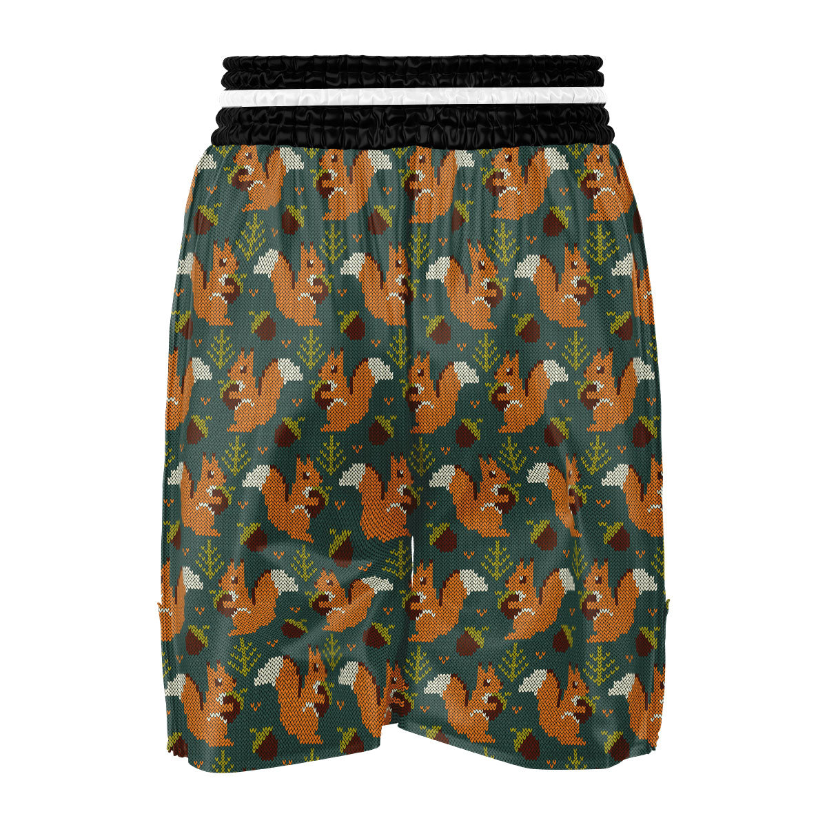 Knitted Squirrel Print Pattern Boxing Shorts-grizzshop