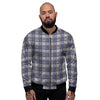 Knitted Tartan Print Pattern Men's Bomber Jacket-grizzshop