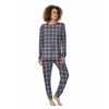 Knitted Tartan Print Pattern Women's Pajamas-grizzshop