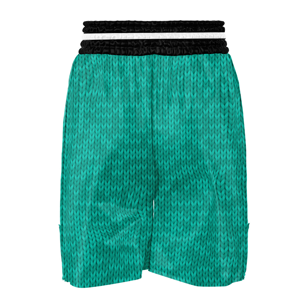 Knitted Turquoise Print Pattern Boxing Shorts-grizzshop