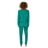 Knitted Turquoise Print Pattern Women's Pajamas-grizzshop