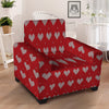 Knitted Valentine's Day Print Pattern Armchair Slipcover-grizzshop