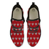 Knitted Valentine's Day Print Pattern Black Athletic Shoes-grizzshop