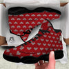 Knitted Valentine's Day Print Pattern Black Basketball Shoes-grizzshop