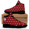 Knitted Valentine's Day Print Pattern Black Basketball Shoes-grizzshop