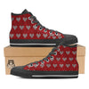 Knitted Valentine's Day Print Pattern Black High Top Shoes-grizzshop