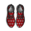 Knitted Valentine's Day Print Pattern Black Running Shoes-grizzshop