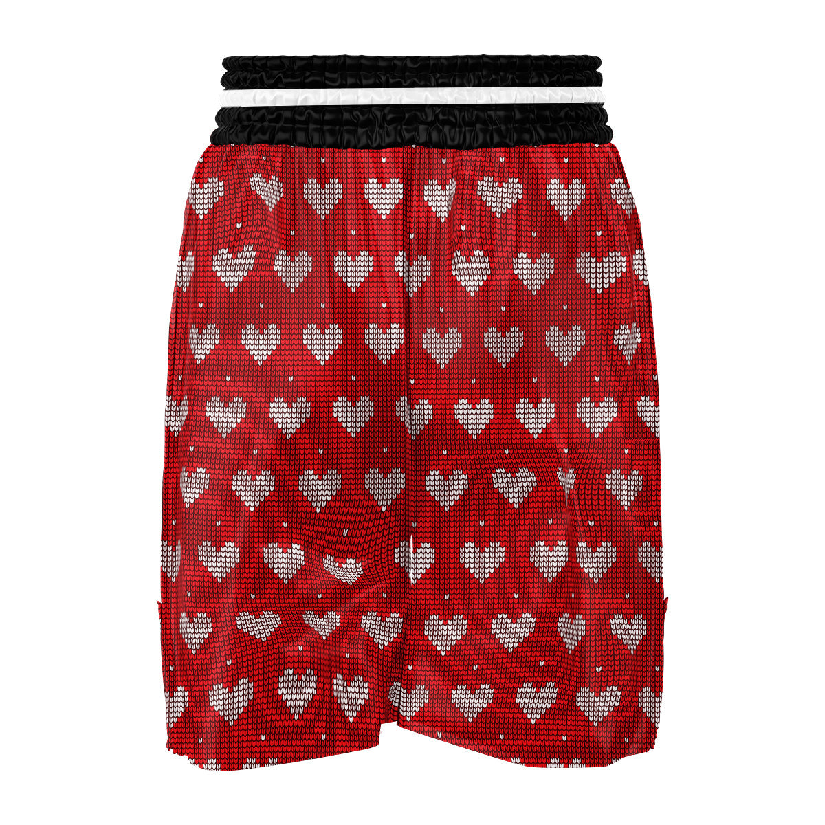 Knitted Valentine's Day Print Pattern Boxing Shorts-grizzshop