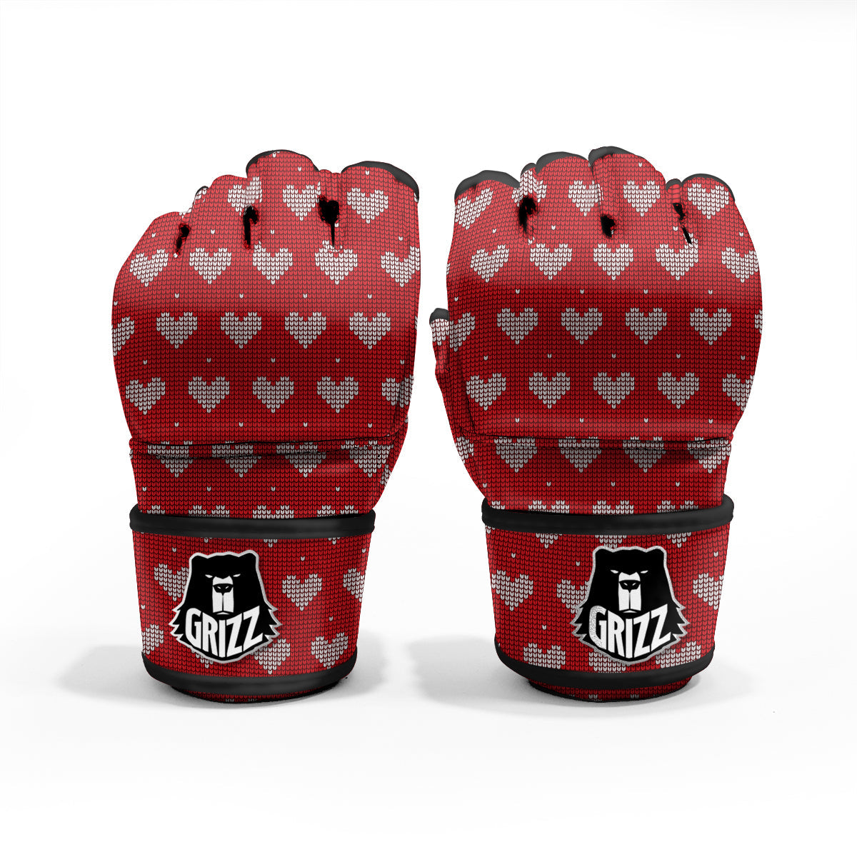 Knitted Valentine's Day Print Pattern MMA Gloves-grizzshop