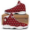 Knitted Valentine's Day Print Pattern White Basketball Shoes-grizzshop