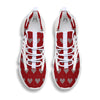 Knitted Valentine's Day Print Pattern White Gym Shoes-grizzshop