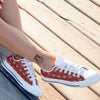 Knitted Valentine's Day Print Pattern White Low Top Shoes-grizzshop