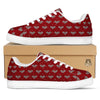 Knitted Valentine's Day Print Pattern White Low Top Sneakers-grizzshop