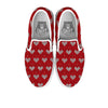 Knitted Valentine's Day Print Pattern White Slip On Shoes-grizzshop