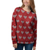 Knitted Valentine's Day Print Pattern Women's Sweatshirt-grizzshop