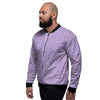 Knitted Violet Print Pattern Men's Bomber Jacket-grizzshop