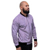 Knitted Violet Print Pattern Men's Bomber Jacket-grizzshop