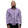 Knitted Violet Print Pattern Men's Bomber Jacket-grizzshop