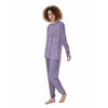 Knitted Violet Print Pattern Women's Pajamas-grizzshop