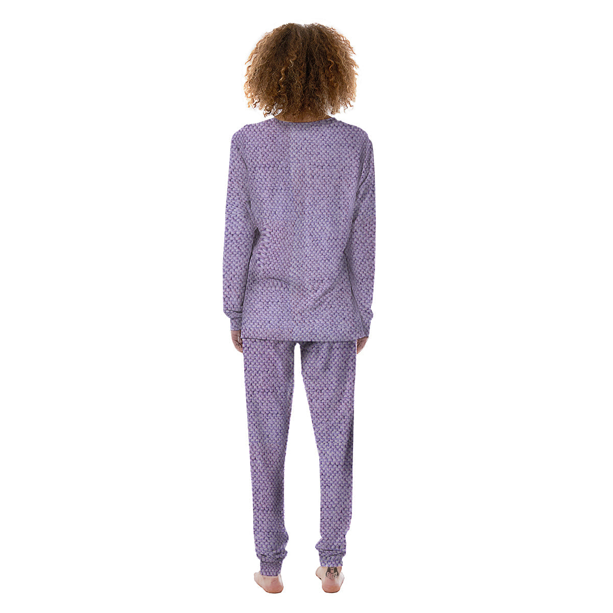 Knitted Violet Print Pattern Women's Pajamas-grizzshop