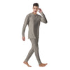 Knitted White And Beige Print Pattern Men's Pajamas-grizzshop