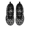 Knitted White And Black Print Pattern Black Sneaker-grizzshop