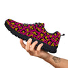 Knitted Wild Pink Leopard Print Pattern Black Sneaker-grizzshop