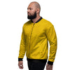 Knitted Yellow Print Pattern Men's Bomber Jacket-grizzshop