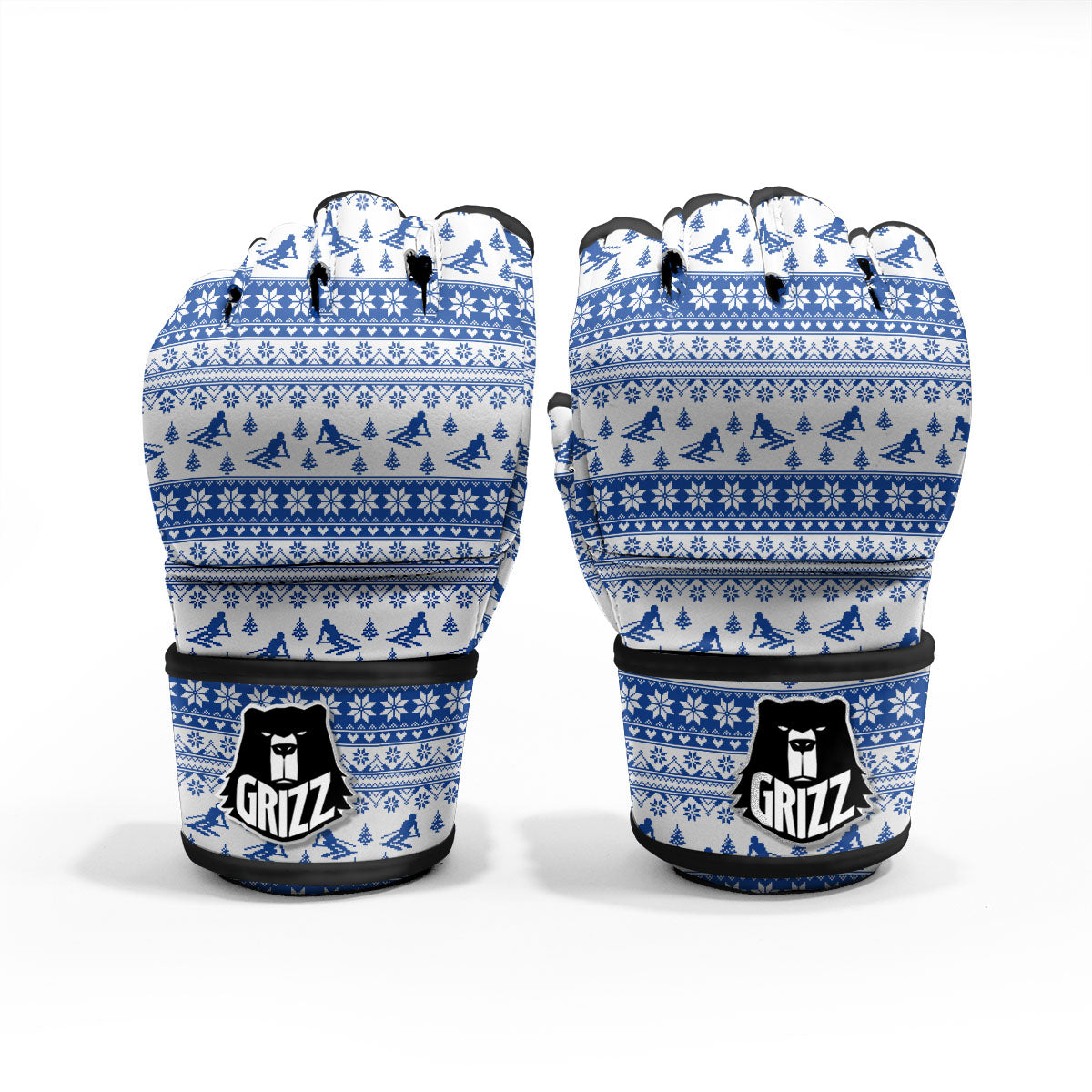 Knitting Winter Ski Print Pattern MMA Gloves-grizzshop