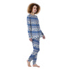 Knitting Winter Ski Print Pattern Women's Pajamas-grizzshop