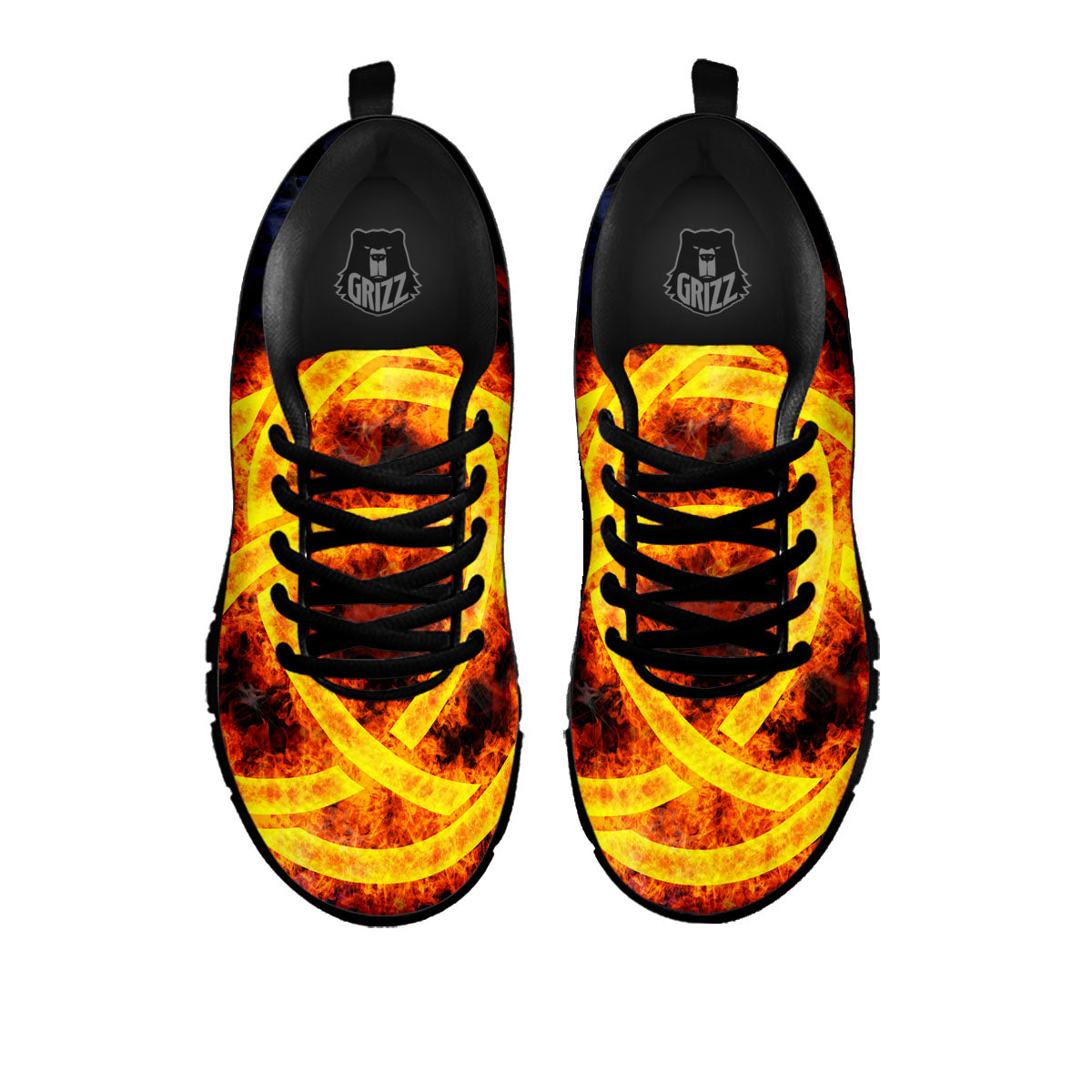 Knot Fire Celtic Print Black Sneaker-grizzshop
