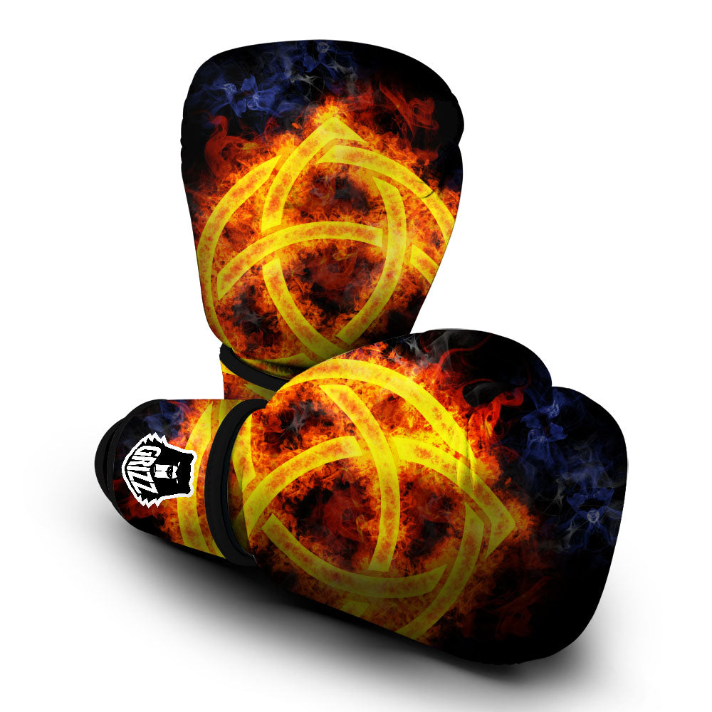 Knot Fire Celtic Print Boxing Gloves-grizzshop
