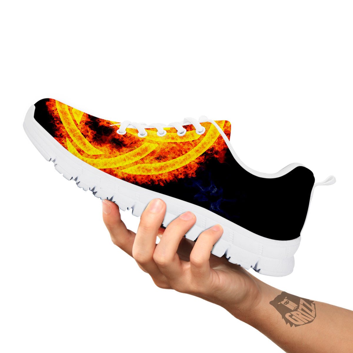 Knot Fire Celtic Print White Sneaker-grizzshop