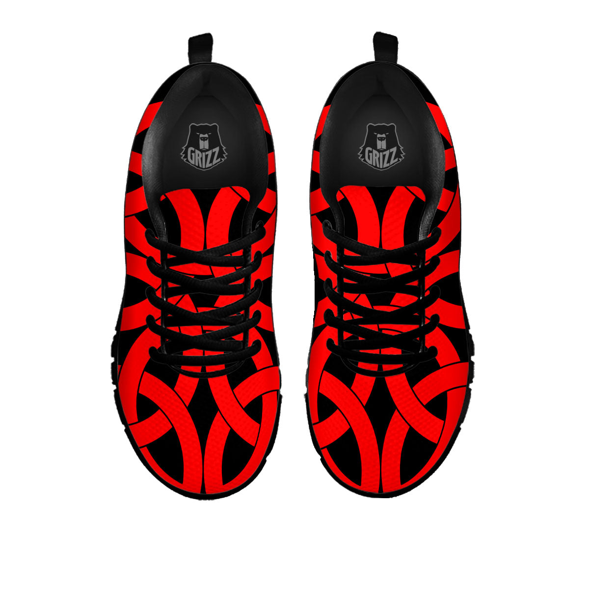 Knot Red Celtic Print Black Sneaker-grizzshop